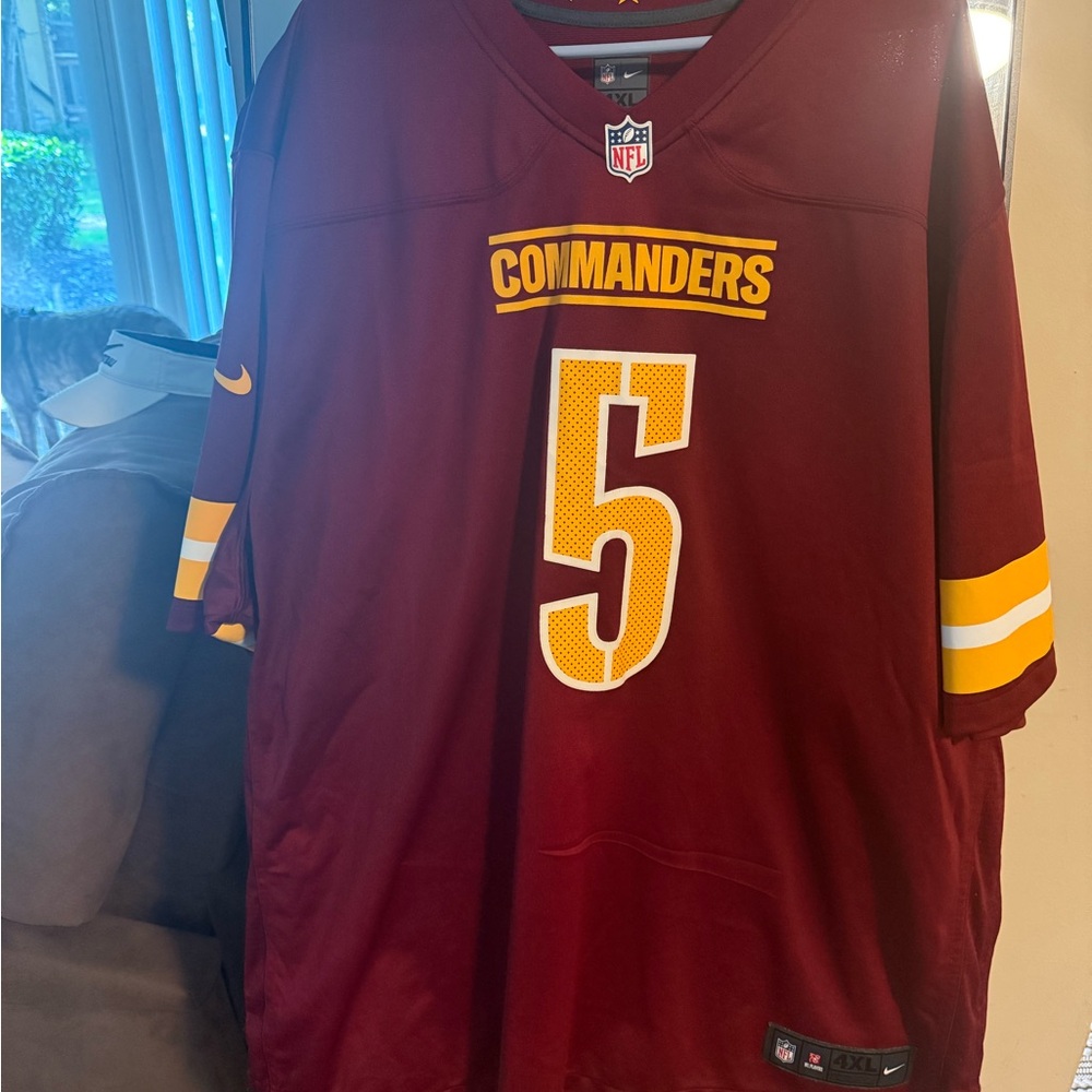 NFL Commanders Burgundy Jersey with Gold Highlights